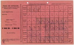 Romania, 1939/1940, Social Insurance Ticket - Nice Franking, Many Postmarks - Storia Postale