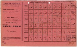 Romania, 1939/1940, Social Insurance Ticket - Nice Franking, Many Postmarks - Poststempel (Marcophilie)