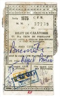 Romania, 1975, Romanian Railways CFR Ticket, 2nd Class - Revenue Fiscal Stamp / Cinderella - Sonstige & Ohne Zuordnung