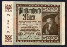 GERMANIA - 5000 MARCHI 2/12/1922 - 5000 Mark