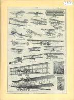 AVIATION AVION VLIEGTUIG PLANE FLUGZEUG AEREO AREOPLANE - GRAVURE XIXé Ou XXé Ca.: 204 X 295 Mm ENGRAVING R332 - Transportmiddelen