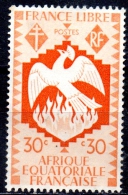 AEF 1941 Free French Issue - Phoenix - 30c - Orange MNG - Nuevos