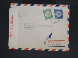 ISRAEl - Enveloppe De Tel - Aviv Pour La France En 1952 Avec Controle Postal -  à Voir P7308 - Briefe U. Dokumente