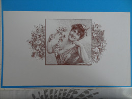 Etiquette De Dessus De Boîte De Tabac En Bois à Identifier Chromolithographie Rose, Jeune Femme - Otros & Sin Clasificación