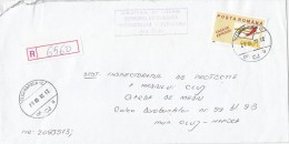 2390FM- POSTAL SERVICES, STAMPS ON REGISTERED COVER, 2003, ROMANIA - Lettres & Documents