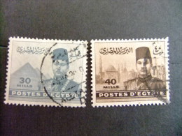 EGIPTO - EGYPTE - EGYPT - UAR - 1939 - 45 ROI FAROUK I º Yvert & Tellier Nº 213/14 º FU - Oblitérés