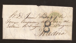 1844 Prefilatelia Carta Circulada De Oviedo A Madrid - Matasellos En Verde - ...-1850 Prephilately