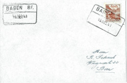 Brief  Baden - Bern  (Bahnstempel)      1948 - Chemins De Fer