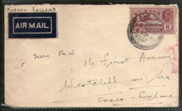 India 1931 KG V Air Mail Stamp On Cover Amritsar To England # 1451-11 - Luftpost