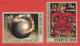 ONU - NAZIONI UNITE GINEVRA MNH - 2000 - Our World In 2000 - Planete 2000 - 0,90 + 1,10 Fr. - Michel NT-GE 389-390 - Unused Stamps