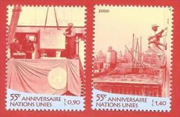 ONU - NAZIONI UNITE GINEVRA MNH - 2000 - 55° Anniversario ONU - 0,90 + 1,40 Fr. - Michel NT-GE 391-392 - Ongebruikt