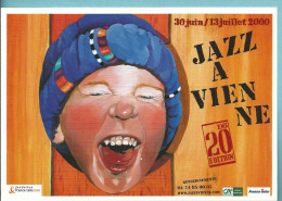 JAZZ A VIENNE 20ème édition Année 2000 - Programme Au Dos - Carte à Pub - Musica E Musicisti