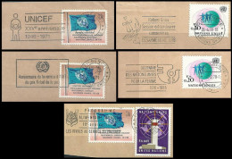 UNO Genève - Werbeflaggen  (6 Stück)            1970er - Used Stamps