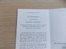 Doodsprentje Eduard Roegiest Ertvelde 18/4/1893 Sleidinge 22/4/1966 - Godsdienst & Esoterisme