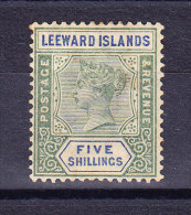 Leewards Islands 1890 SG.# 8 * 5 Sh. Höchster Wert - Leeward  Islands