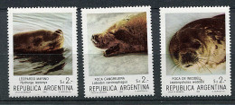 (cl. 8 - P5) Argentine ** N° 1401 à 1403 (ref. Michel Au Dos) - Léopard De Mer, Phoques    - - Ongebruikt