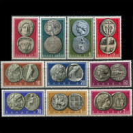 GREECE 1959 - Scott# 639-48 Ancient Coins Set Of 10 LH - Neufs
