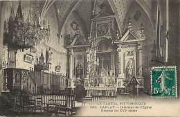 - Cantal - Ref- A 602 - Carlat - Interieur De L Eglise - Retable Du XVIe Siecle - Carte Bon Etat - - Carlat