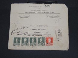 ARGENTINE - Enveloppe En Recommandée De L 'Ambassade De France Pour Pourville ( France ) - à Voir - Lot P7360 - Briefe U. Dokumente