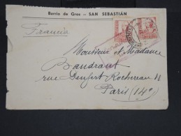 ESPAGNE - Enveloppe De San Sébastian Pour La France En 1937 Avec Censure - à Voir - Lot P7370 - Bolli Di Censura Nazionalista