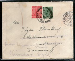 India 1938 KG V Multi Franked Cover Shimla To Hellerup Denmark # 1452-11 - Corréo Aéreo