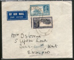 India 1940 KG VI Transport Multi Stamped Cover Kirkee Bazar To England # 1452-12 - Poste Aérienne