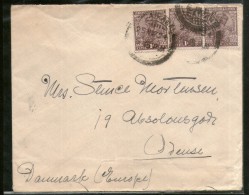 India 1924 KG V 1An X3 Stamps On Cover Kodaikenal To Odense Denmark # 1452-13 - Luftpost