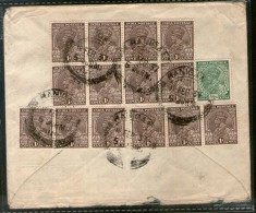 India 1937 KG V Multi Franked Cover Raniganj To England # 1452-17 - Luchtpost