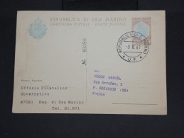 SAINT-MARIN - Entier Postal Repiqué Du Service Des Postes Pour La France En 1967 - à Voir - Lot P7404 - Interi Postali