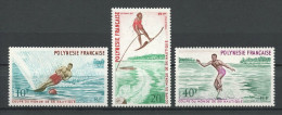 POLYNESIE 1971 N° 86/88 ** Neufs = MNH Superbes Cote 40 € Sports Ski Nautique Coupe Monde Slalom Saut Figures - Ungebraucht