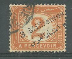 L'Egypte Oblitérér, USED, SURCHARGE 3 MILLIEMES & 2 GREEN A PERCEVOIR - 1866-1914 Khedivato De Egipto