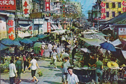 Hong Kong PPC Market In Open Street Kowloon Airmail HONG KONG 196? To Denmark (2 Scans) - Briefe U. Dokumente