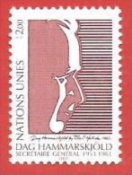 ONU - NAZIONI UNITE GINEVRA MNH - 2001 - 40° Anniversario Della Morte Di Dag Hammarskjöld - 2,00 Fr. - Michel NT-GE 423 - Neufs