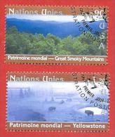 ONU - NAZIONI UNITE GINEVRA USATO FDC - 2003 - World Heritage Sites, USA - 0,90 + 1,30 Fr. - Michel NT-GE 473-474 - Gebruikt