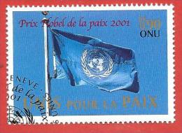 ONU - NAZIONI UNITE GINEVRA USATO - 2001 - Premio Nobel Per La Pace - 0,90 Fr. - Michel NT-GE 432 - Neufs