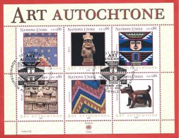 ONU - NAZIONI UNITE GINEVRA USATO FOGLIETTO FDC - 2003 - Art Autoctone - 0,90 Fr. X 6 - Michel NT-GE BL18 - Blocks & Sheetlets