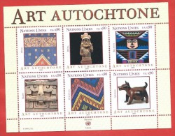 ONU - NAZIONI UNITE GINEVRA FOGLIETTO MNH - 2003 - Art Autoctone - 0,90 Fr. X 6 - Michel NT-GE BL18 - Blocks & Sheetlets