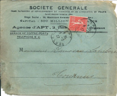 SOCIETE  GENERALE , Avec Lettre  De 1919 - Banques