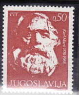 Yugoslavia 1968. 150th Birth Anniversary Of Karl Marx, MNH(**) Mi 1305 - Ungebraucht