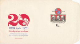 Czechoslovakia / Postal Stationery (1978) The Magazine "Issues Of Peace And Socialism"; Marx, Engels, Lenin (I7640) - Karl Marx