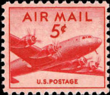 1947 USA Air Mail Stamp DC-4 Skymaster Sc#c33 Post Aircraft Airplane Plane - 2b. 1941-1960 Neufs
