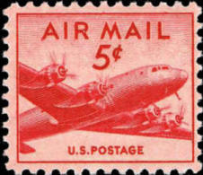 1947 USA Air Mail Stamp DC-4 Skymaster Sc#c33 Post Aircraft Airplane Plane - 2b. 1941-1960 Unused