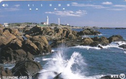 Japan, 251-329 E, Rocky Coast And Lighthouse, 2 Scans. - Leuchttürme