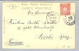 Japan Yokohama 1905-09-14 Chrome-AK Nach Aeschi CH - Cartas & Documentos