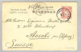 Japan Yokohama 1905-09-29 AK #804 Nach CH Aeschi - Lettres & Documents