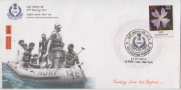 India  2015  National Disaster Response Force  (Police)  Rafting  Canoe   Rescue Speial Cover # 85067  Inde  Indien - Rafting