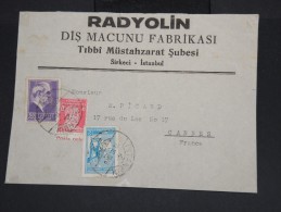 TURQUIE - Enveloppe De Istanbul Pour Cannes En 1946 - Aff Plaisant - à Voir Lot P7431 - Lettres & Documents