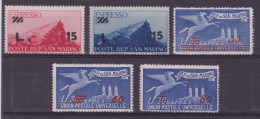 ** San Marino 1907 :  Espresso Soprastampati N. 16/20 Mnh Cat. € 140,00 - Express Letter Stamps