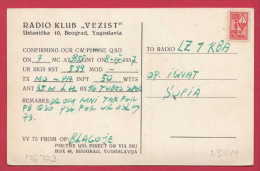 176779  /  QSL CARD - 1957 RADIO KLUB " VEZIST " BEOGRAD QSL REVENUE STAMP   Yugoslavia Jugoslawien Yougoslavi - Radio