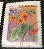 South Africa 2001 Thunbergia Alata Flower Black Eyed Susan - Used - Usados